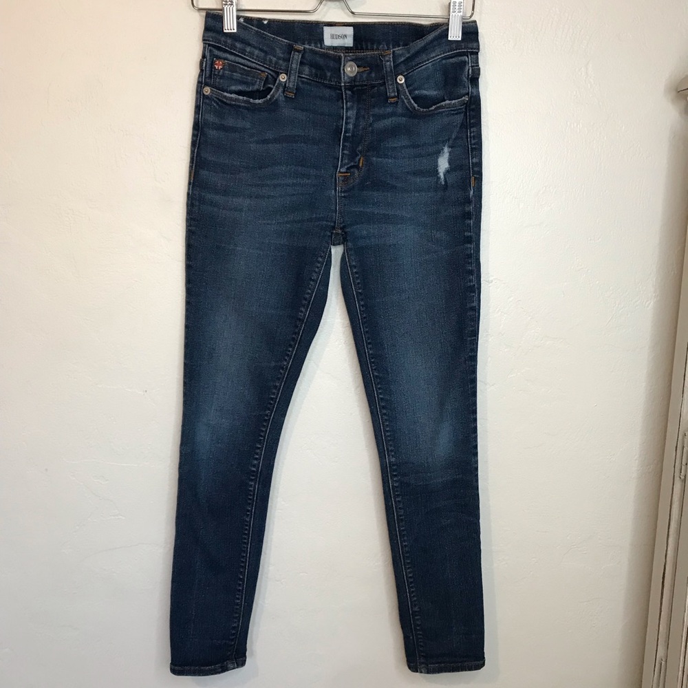 Hudson Jeans Women's Skinny Dark Blue Denim Jeans - Picture 6 of 14